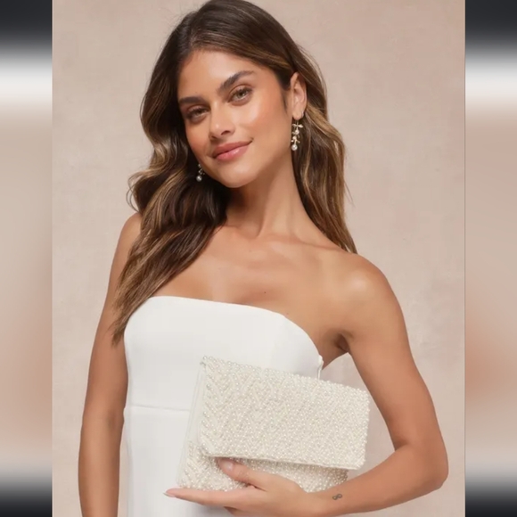 Lulus Pearl-fect Day Ivory Beaded Cluth - Picture 2 of 5